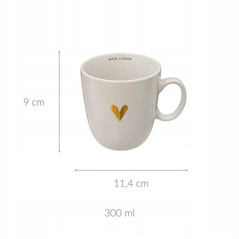 Mug 300ml golden heart