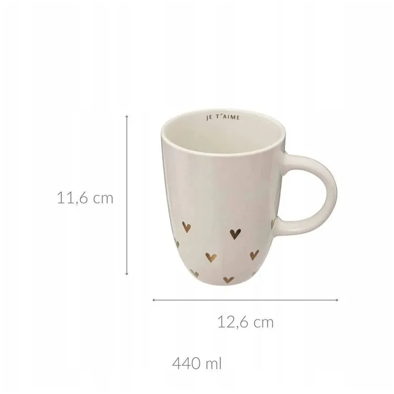Mug 440ml french hearts