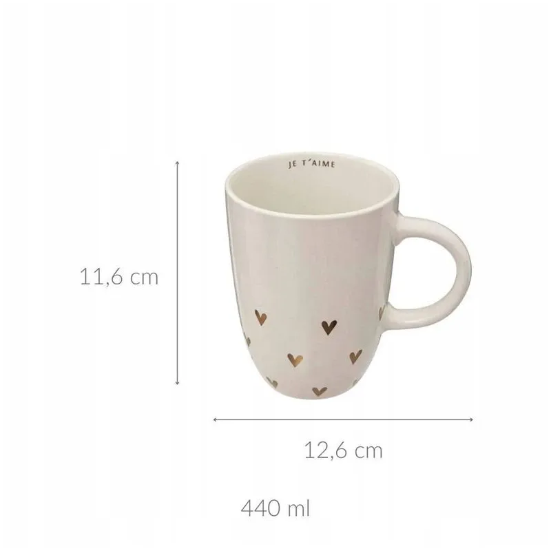 Mug 440ml french hearts