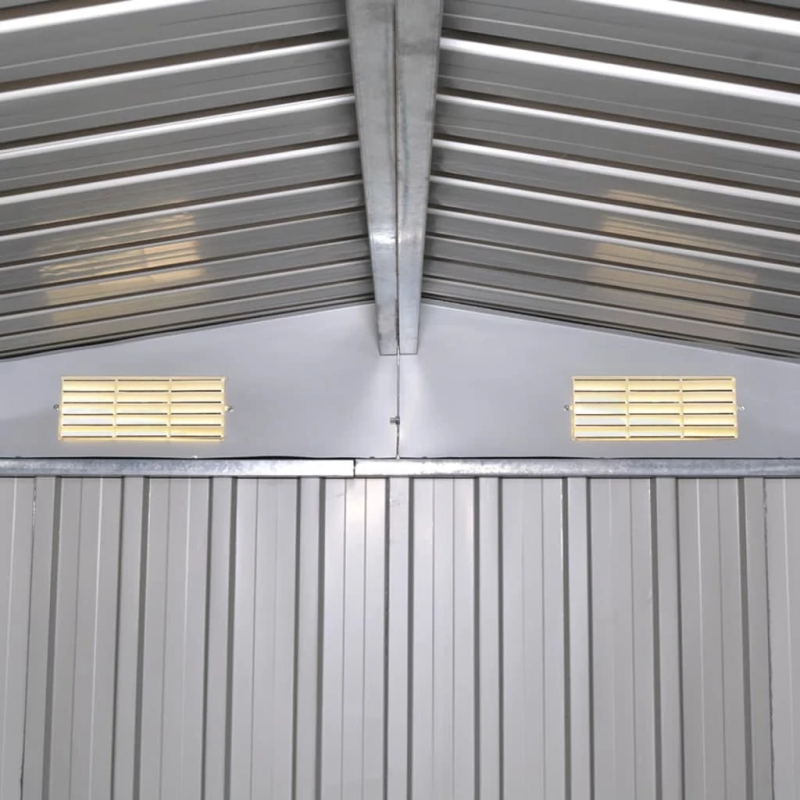 vidaXL dārza šķūnis, 257x205x178 cm, zaļš metāls