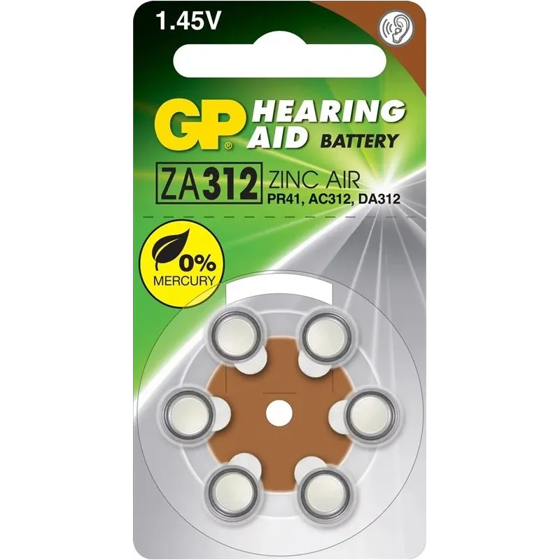 Elementi gp za312f-d6 1.45v 6 gab.