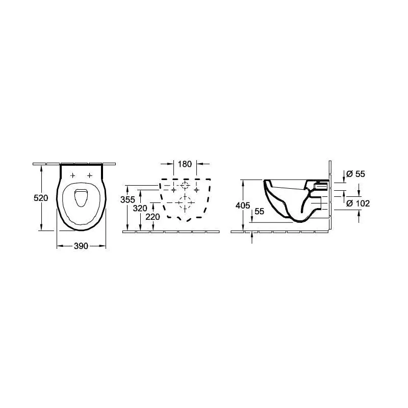 Piekaramais tualetes pods Villeroy & Boch Tube 56351001