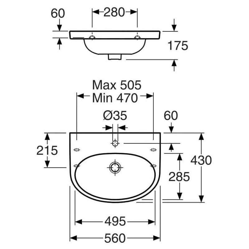 Izlietne Gustavsberg Nautic 56x43x17.5cm. balta