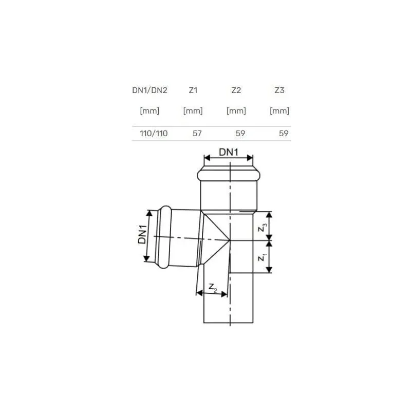 Ar trīs zariem iekštelpu kanalizācijai Skolan 110x110mm. 87°