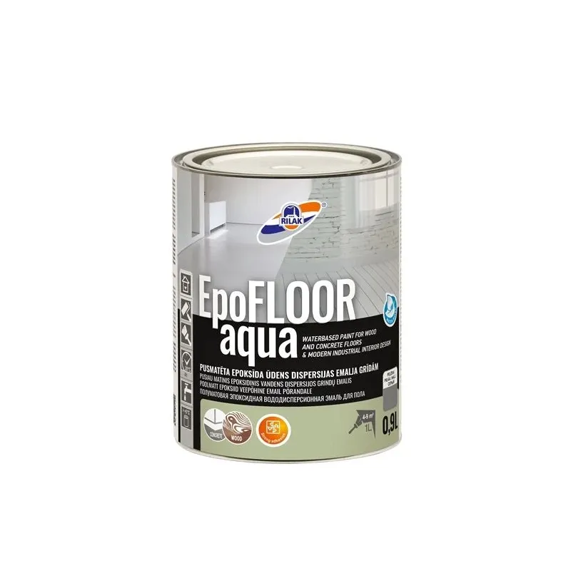 Epoksīda krāsa Rilak Epo Floor Aqua grey 0.9l