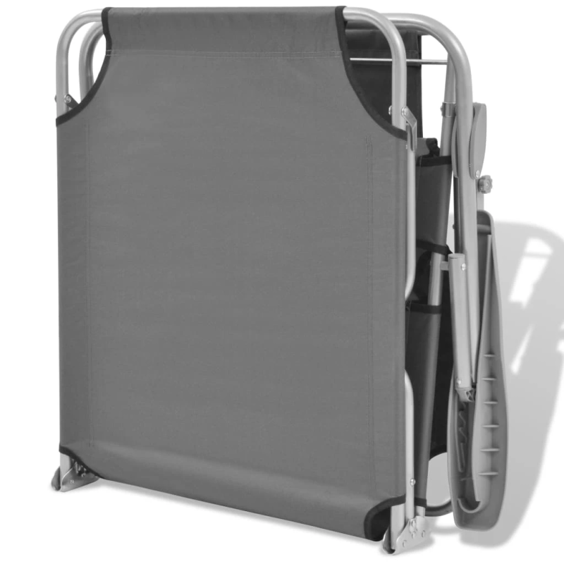 vidaXL sauļošanās zvilnis ar jumtiņu, tērauds, pelēks