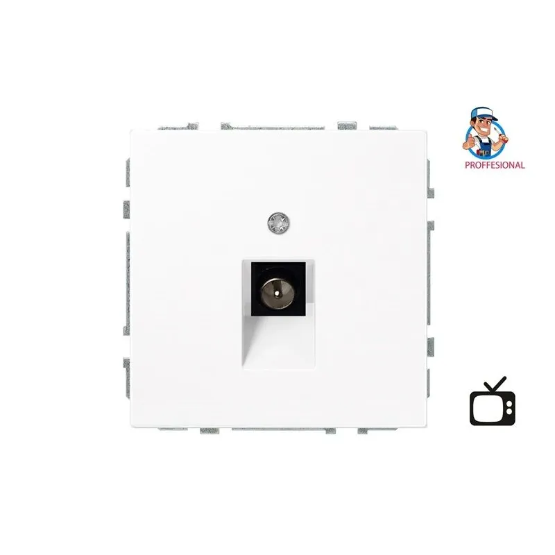 Antenas ligzda LIREGUS MODERN, matēta balta krāsa