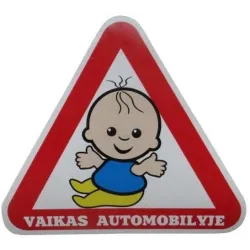 Uzlīme BĒRNS AUTOMOBĪLĪ. LIP010