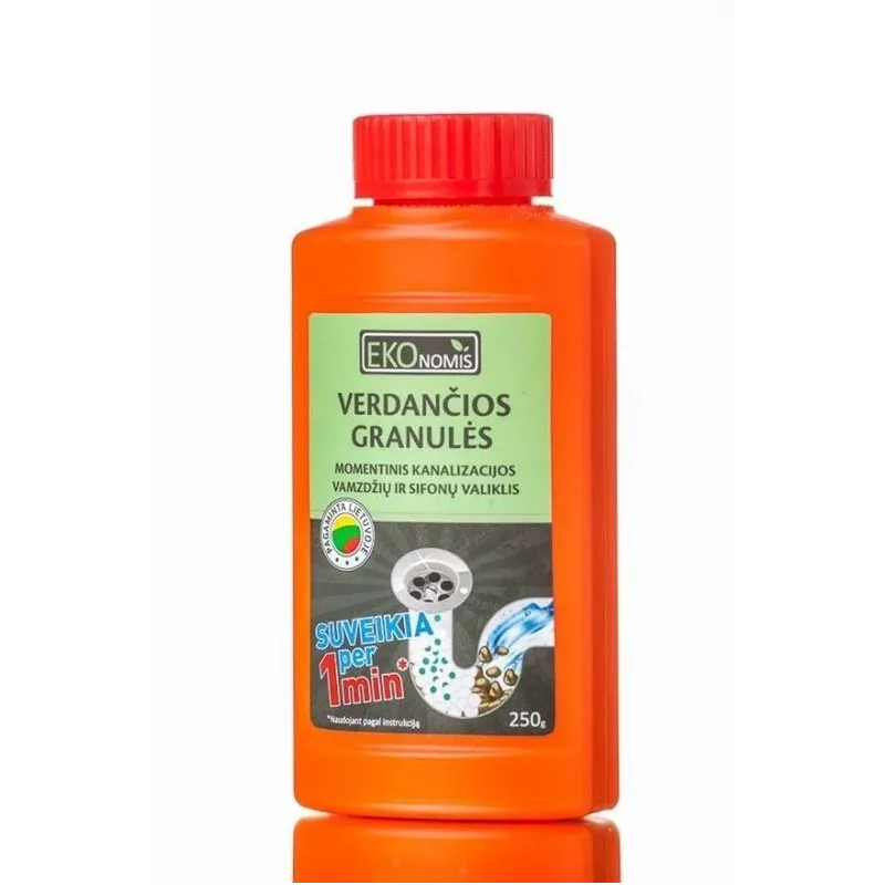 Sifonu un kanalizācijas tīrītājs Ekonomis VERDOŠĀS GRANULAS, 250g