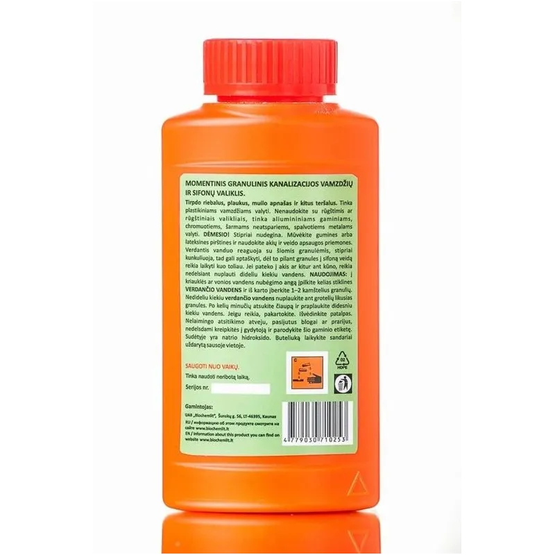 Sifonu un kanalizācijas tīrītājs Ekonomis VERDOŠĀS GRANULAS, 250g