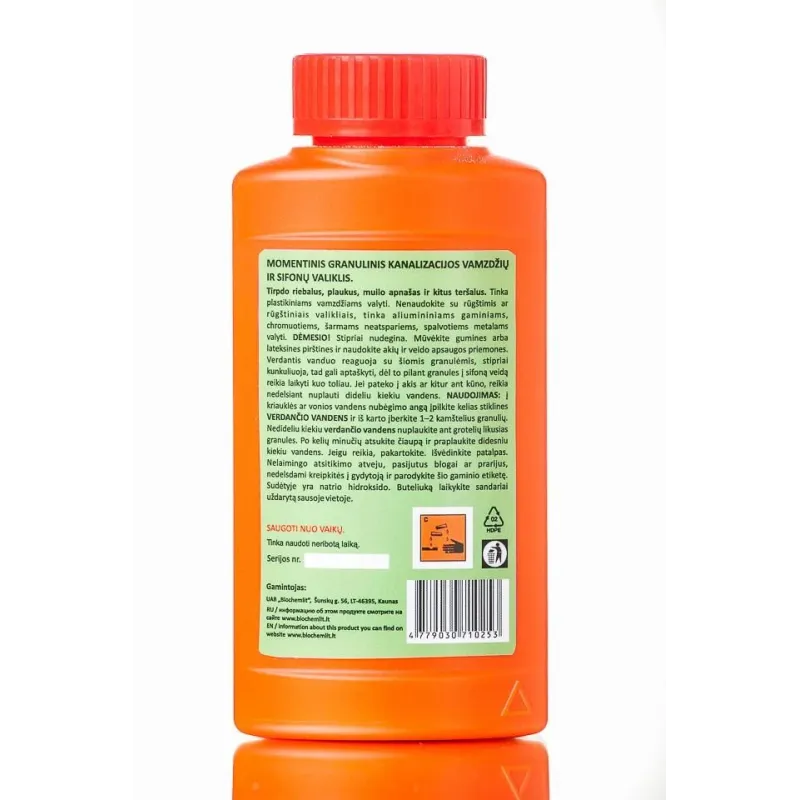 Sifonu un kanalizācijas tīrītājs Ekonomis VERDOŠĀS GRANULAS, 500g