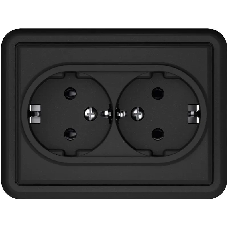 Dubultā kontaktligzda VILMA ST150. matēti melnā krāsā