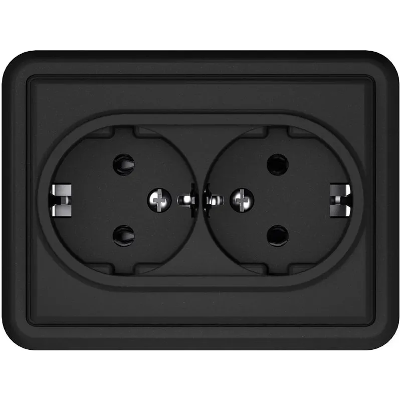 Dubultā kontaktligzda VILMA ST150. matēti melnā krāsā