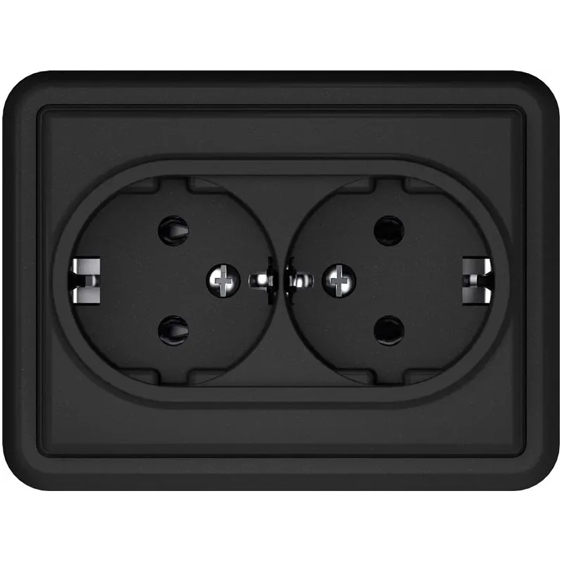 Dubultā kontaktligzda VILMA ST150. matēti melnā krāsā