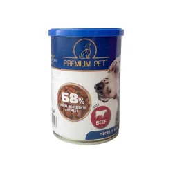 Mitrā barība suņiem. liellopa gaļa Premium Pet. 0.415kg