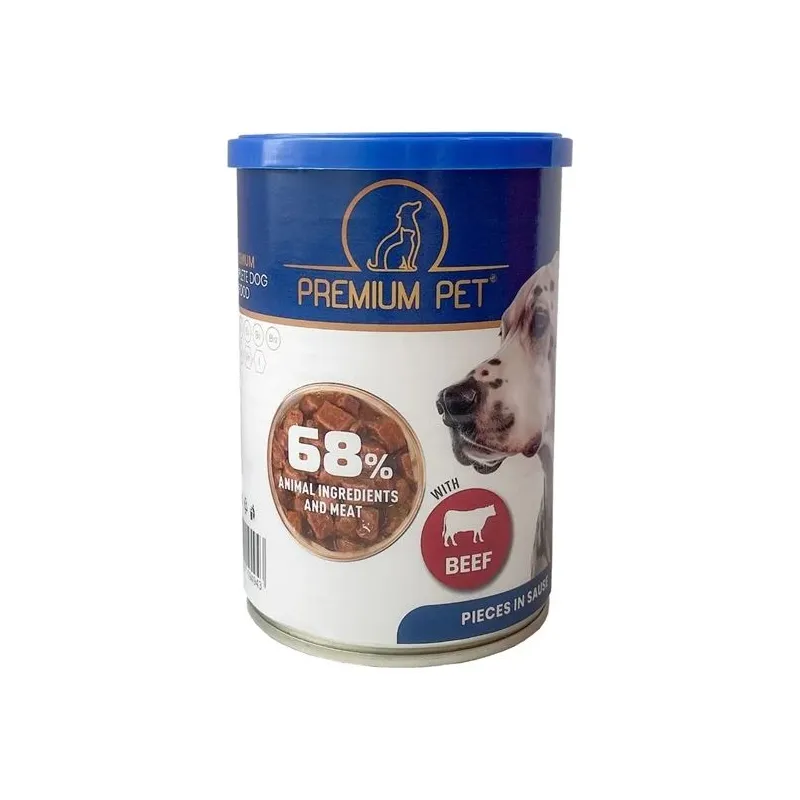 Mitrā barība suņiem. liellopa gaļa Premium Pet. 0.415kg