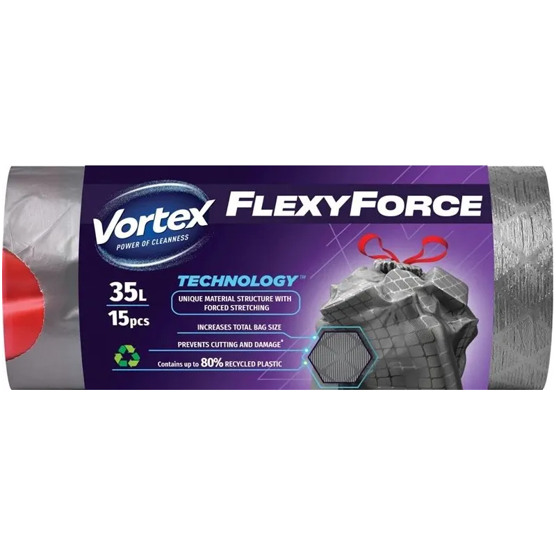 Atkritumu maisi Vortex Flexy Force. 35 l. 15 gab.