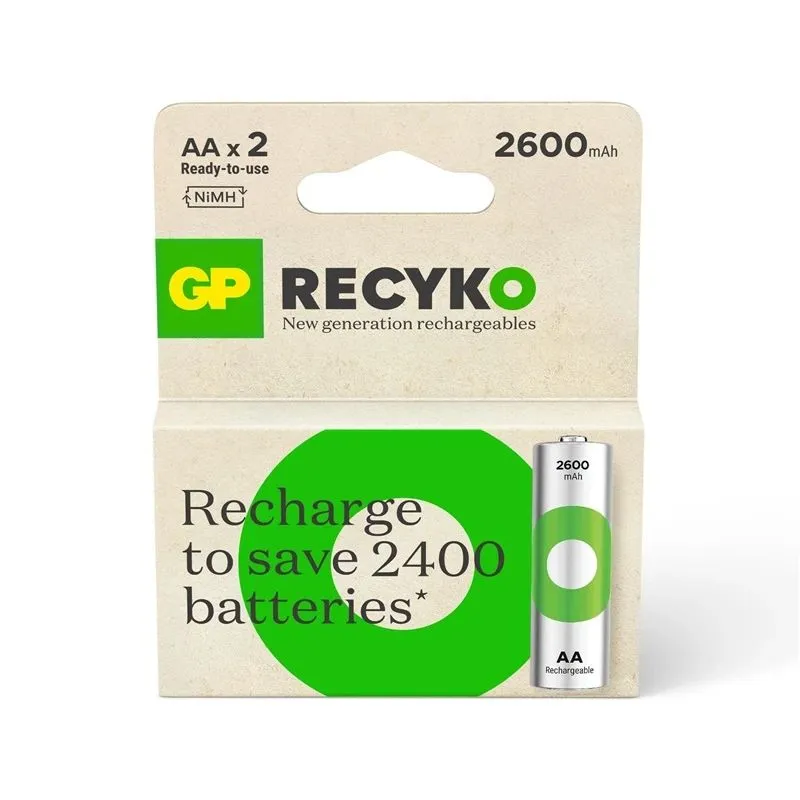 Akumulators gp recyko aa 2600mah 2 gab