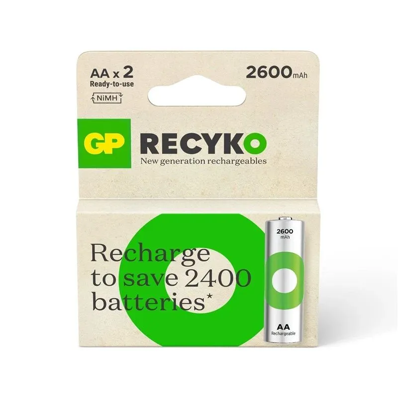 Akumulators gp recyko aa 2600mah 2 gab