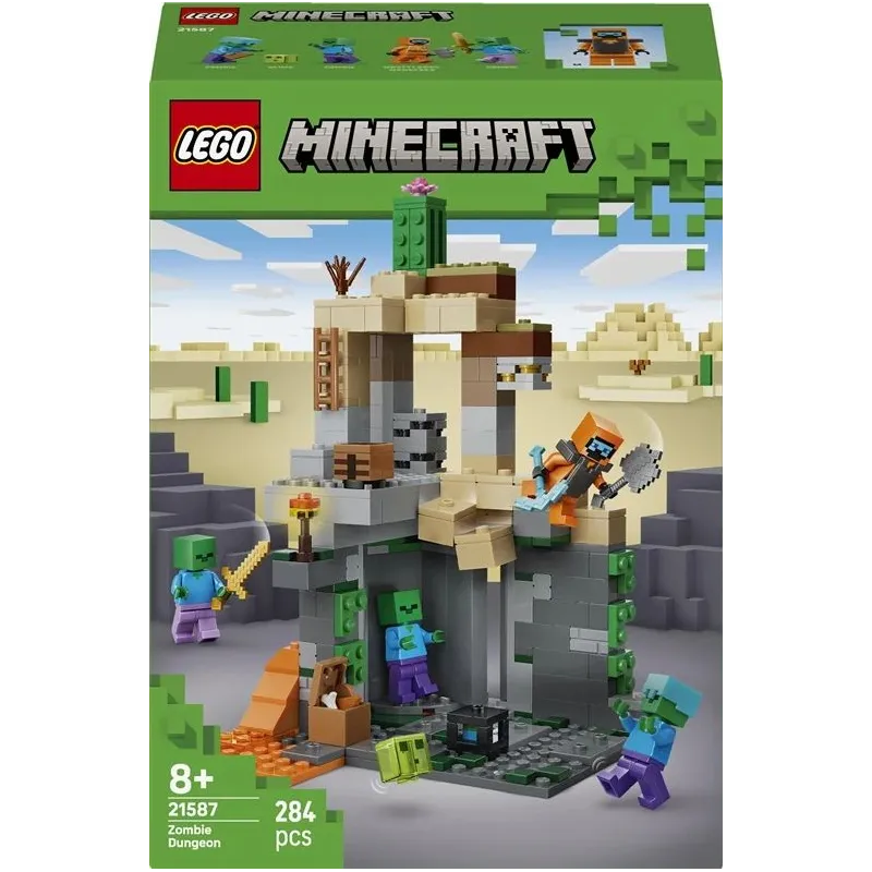 Konstruktors LEGO Minecraft Zombiju pazemes cietums, būv. rotaļl. 21587, 284 gab.