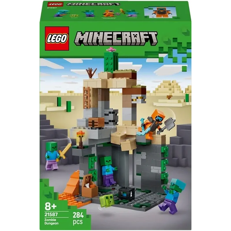 Konstruktors LEGO Minecraft Zombiju pazemes cietums, būv. rotaļl. 21587, 284 gab.