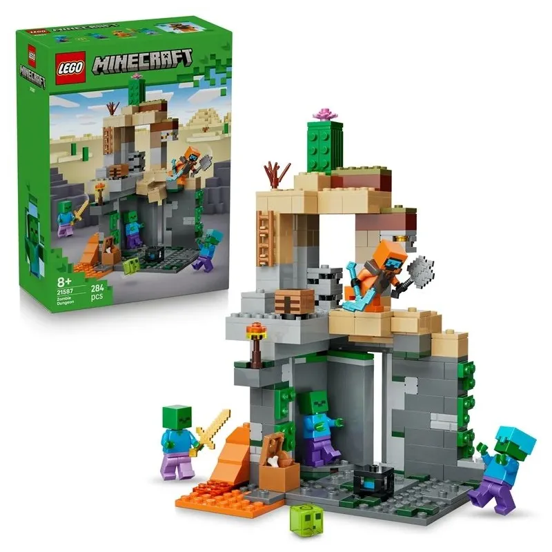 Konstruktors LEGO Minecraft Zombiju pazemes cietums, būv. rotaļl. 21587, 284 gab.