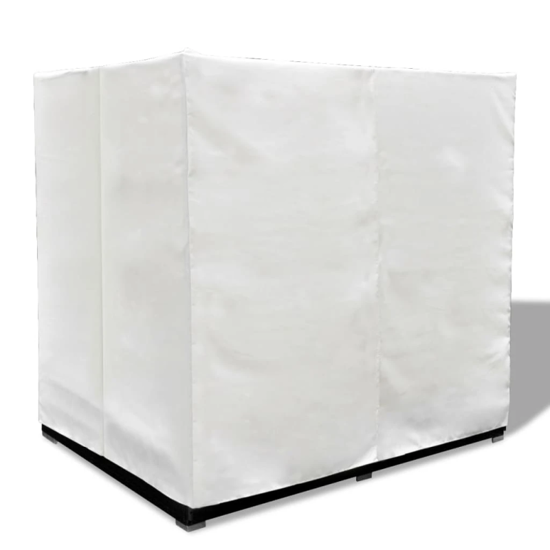 vidaXL dārza atpūtas gulta ar aizkariem, melna PE rotangpalma