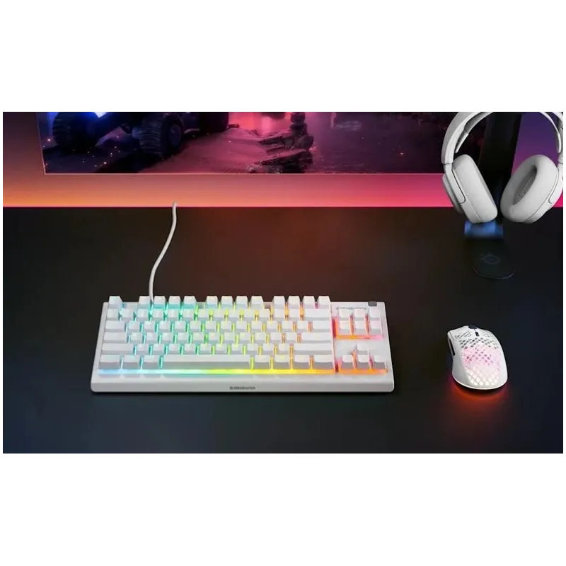 Tastatūra Steelseries Apex 3 TKL. Angļu ,ASV,. balta