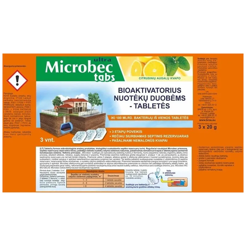 Notekūdeņu tīrīšanas līdzekli Bros 944