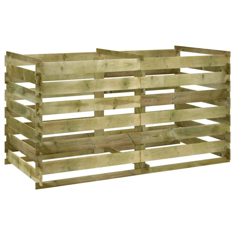 vidaXL komposta kaste, 180x90x90 cm, impregnēta priedes koka dēļi