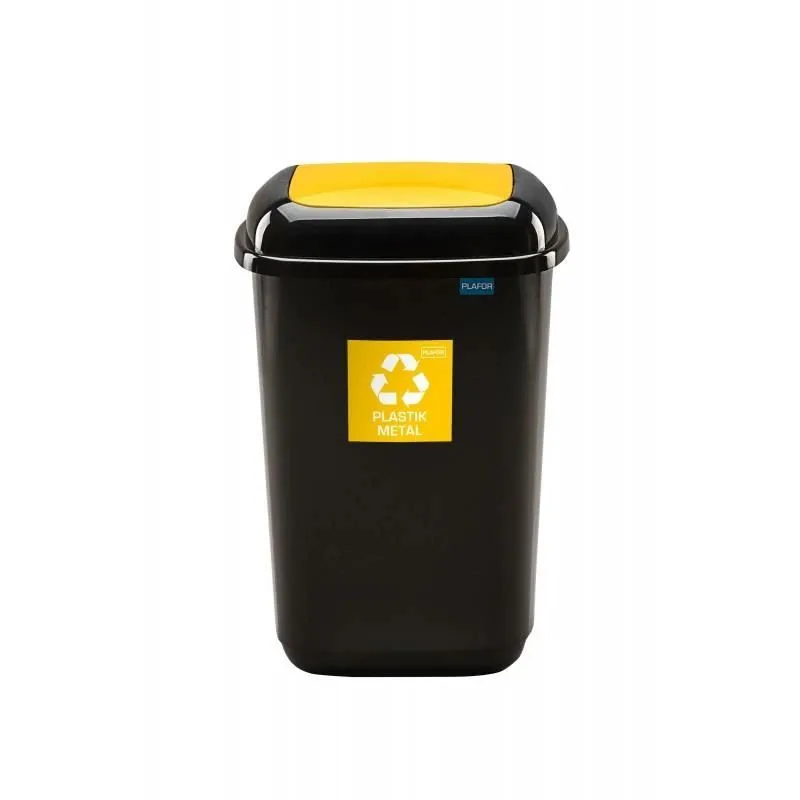 Atkritumu tvertne Plafor. melna-dzeltena