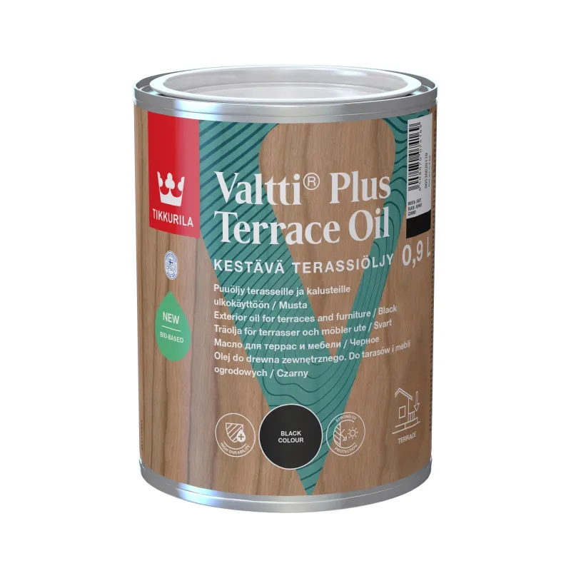 Eļļa terases Tikkurila Valtti Plus Terrace Oil. melna. 0.9 l