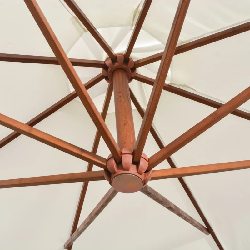 vidaXL saulessargs, iekarams, 350 cm, koka kāts, balts