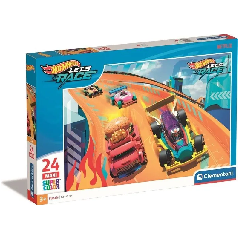 Puzle Clementoni Hot Wheels. 62 cm x 42 cm. 24