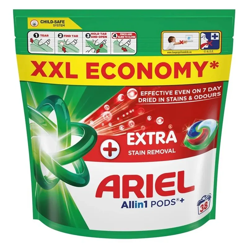 Veļas kapsulas ariel extra clean 38gab