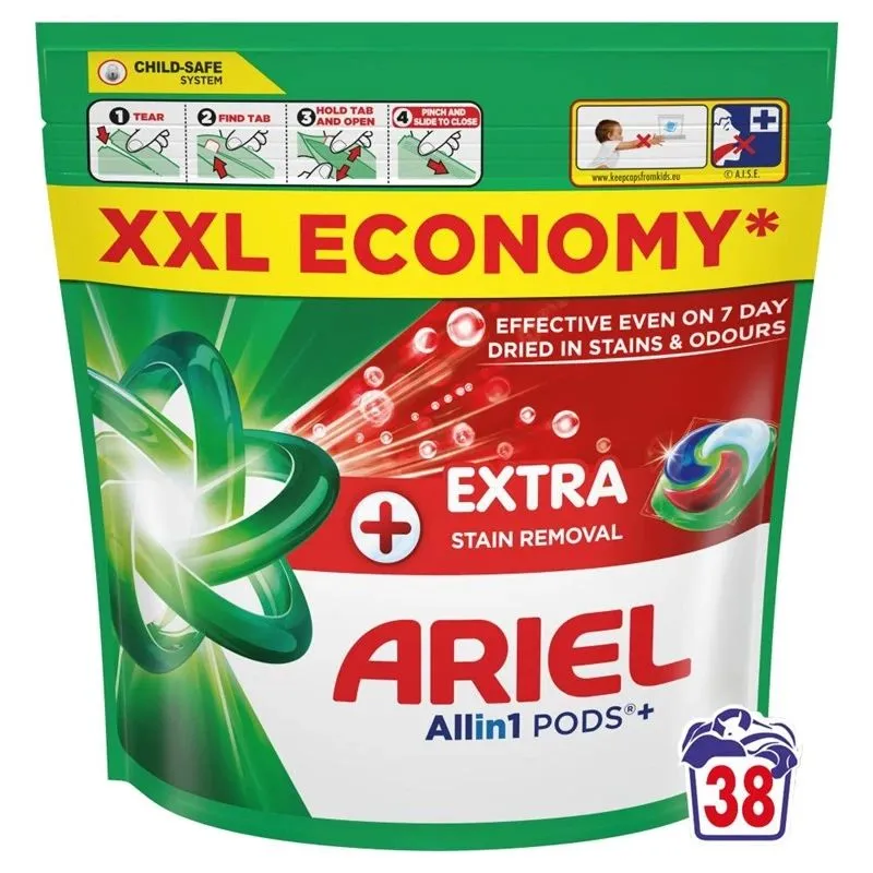 Veļas kapsulas ariel extra clean 38gab