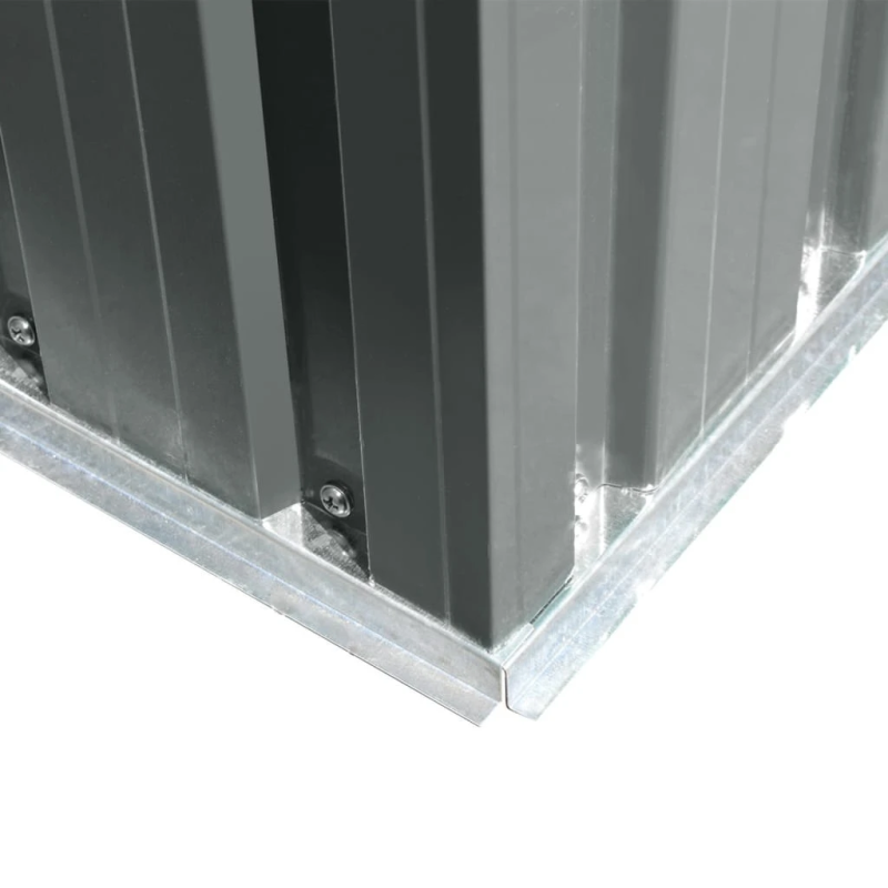 vidaXL dārza šķūnis, pelēks metāls, 204x132x186 cm