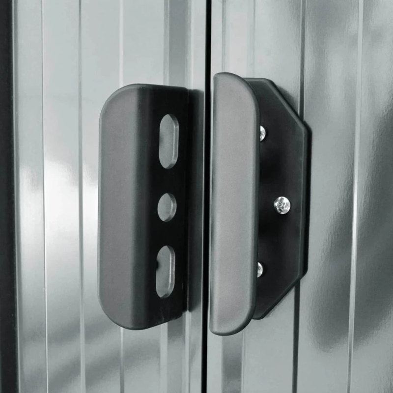 vidaXL dārza šķūnis, pelēks metāls, 204x132x186 cm