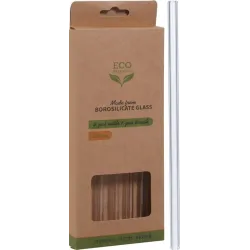 Šiaudeliai stikl 4 vnt su šepet