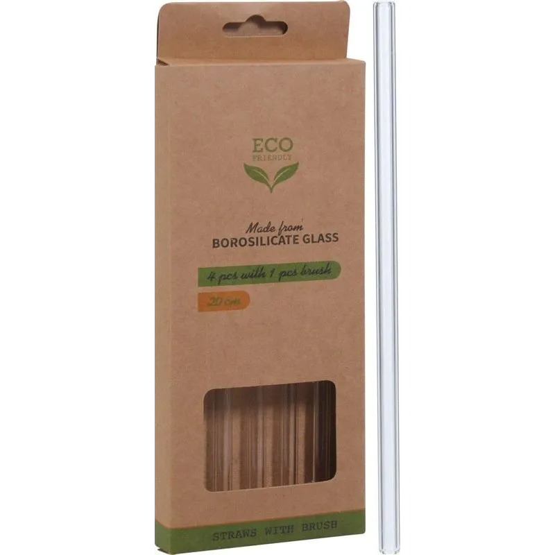 Stikla salmiņu kompl. ar birstīti 5 gab.