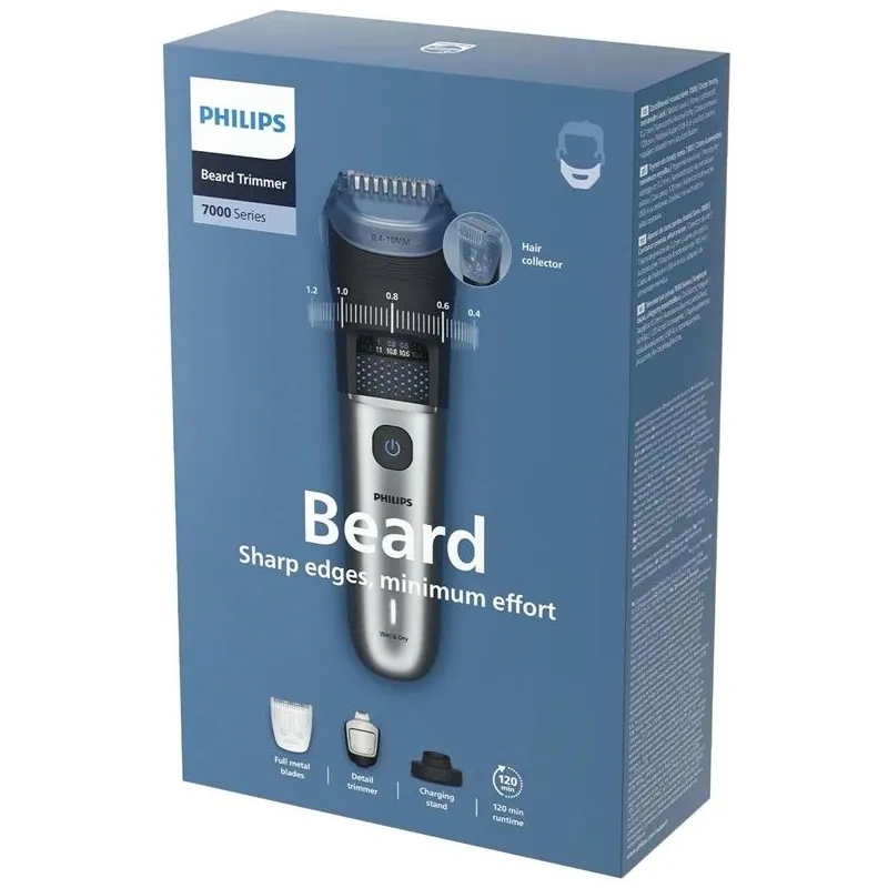 Bārdas trimmeris Philips 7000 BT7670-15. li-ion. sudraba