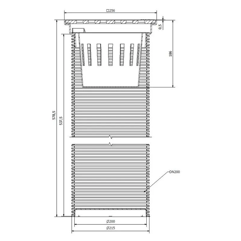 Infiltrācijas lūka ar čuguna restēm. Aco 406481