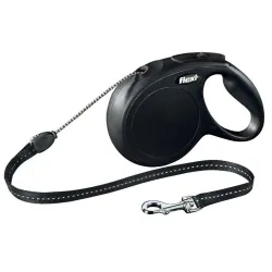 Automātiskā pavada Flexi New Classic Cord M. melna. 8 m