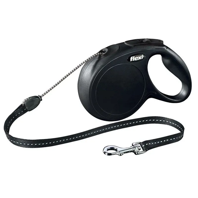 Automātiskā pavada Flexi New Classic Cord M. melna. 8 m