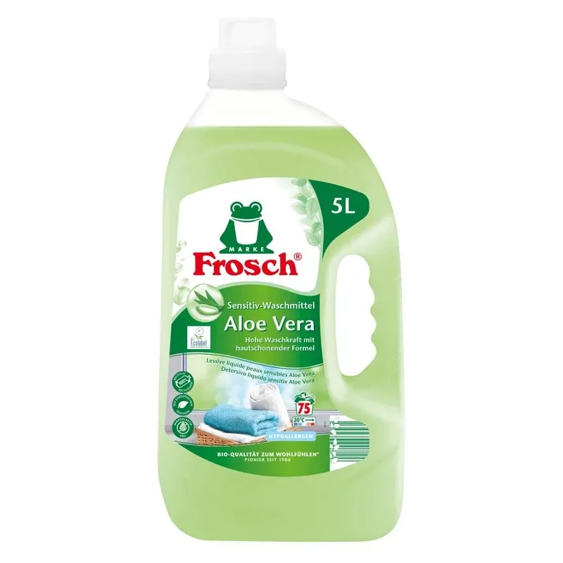 Veļas mazgāšanas līdzeklis Frosch Aloe Vera. 5 l