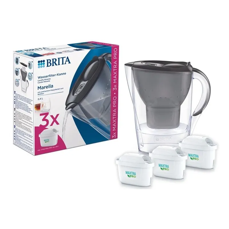 Ūdens filtra krūze Brita. 2.4 l. pelēka