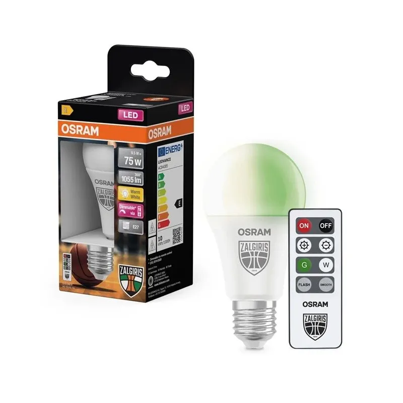 Spuldze Osram LED Žalgiris. A60. E27. 9.5W. 1055LM