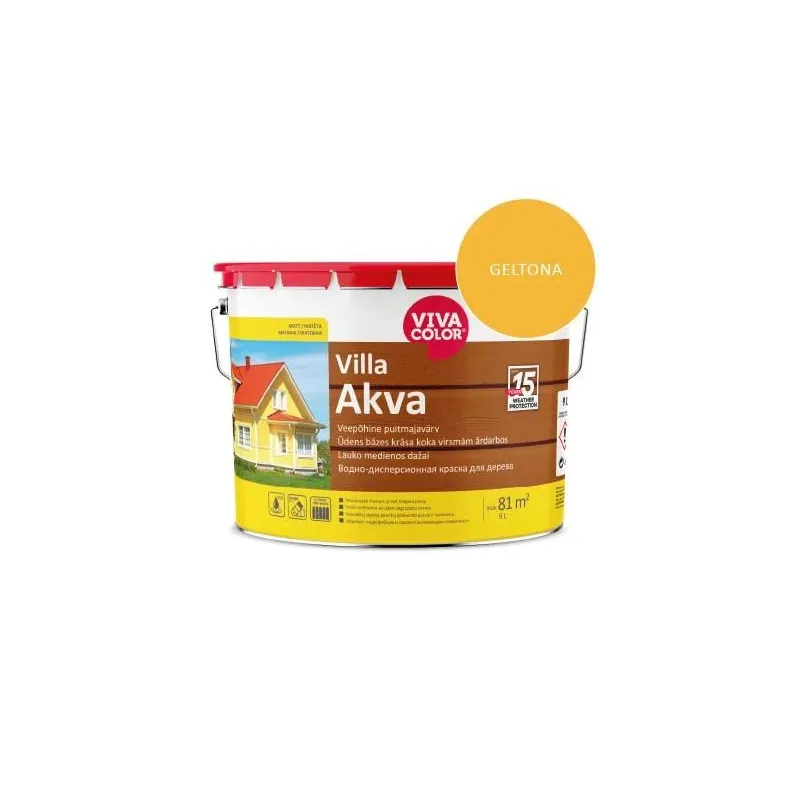 Krāsas fasādei Villa Akva 502x 9l. dzeltenas