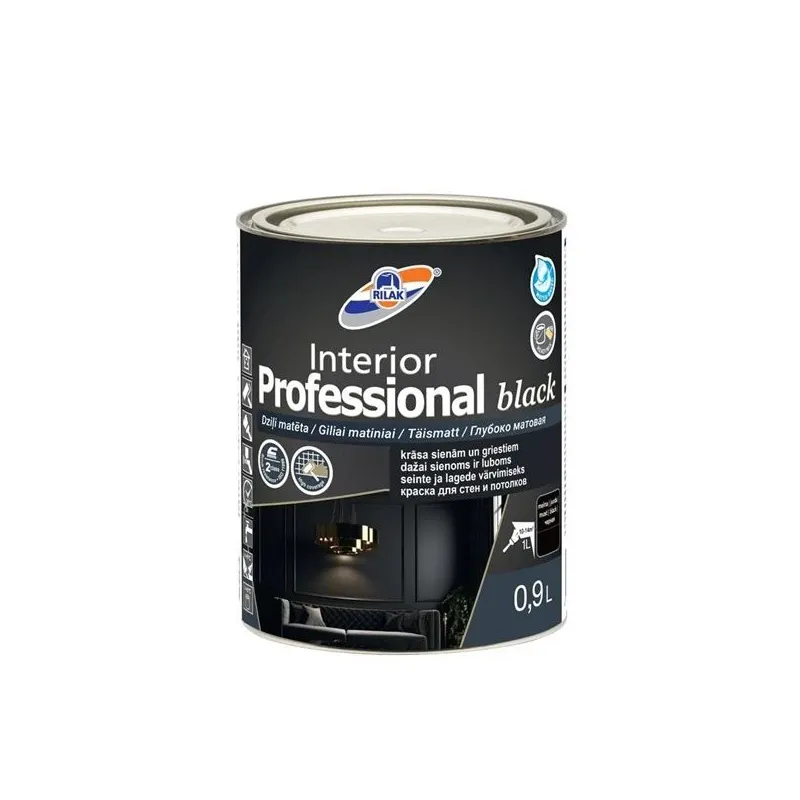 Krāsa Rilak Interior Professional Black. 0.9L. melna