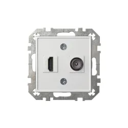 Antenni ja HDMI pesa LIREGUS EPSILON, valge värv